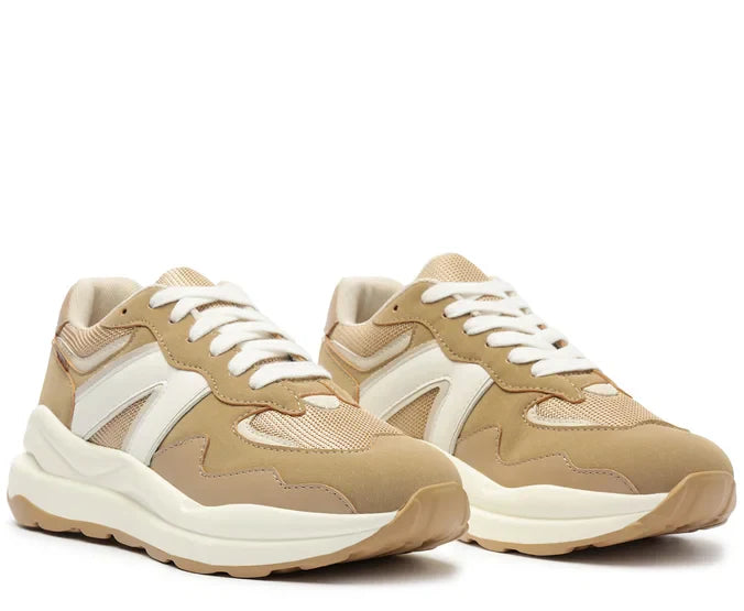 Tênis Sporty Mia Marrom e Branco