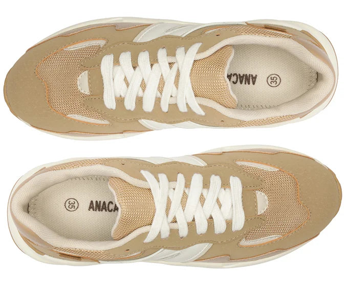 Tênis Sporty Mia Marrom e Branco