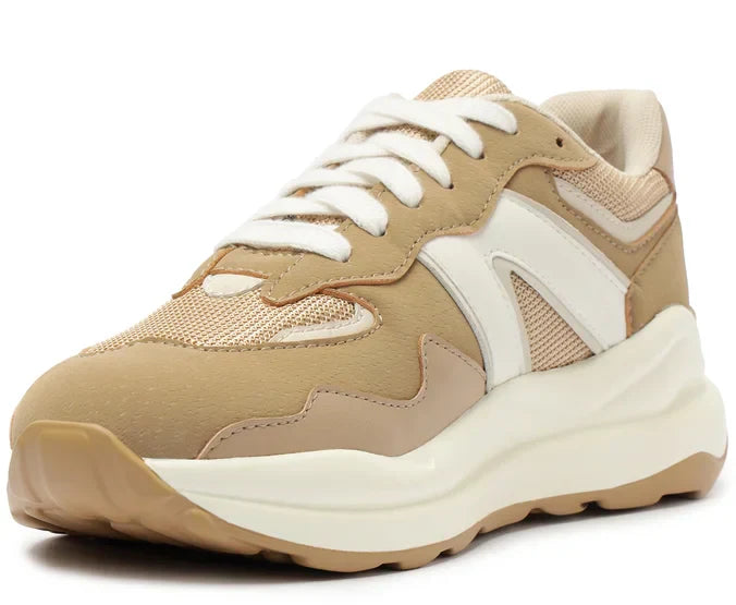 Tênis Sporty Mia Marrom e Branco