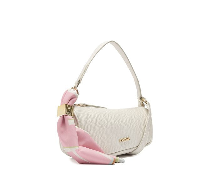 VIRGINIA Bolsa Tiracolo Média Baguete Assimétrica Branca