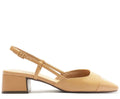 Sapatilha Slingback Salto Bloco Ponta Verniz Preta