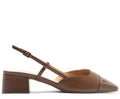 Sapatilha Slingback Salto Bloco Ponta Verniz Preta